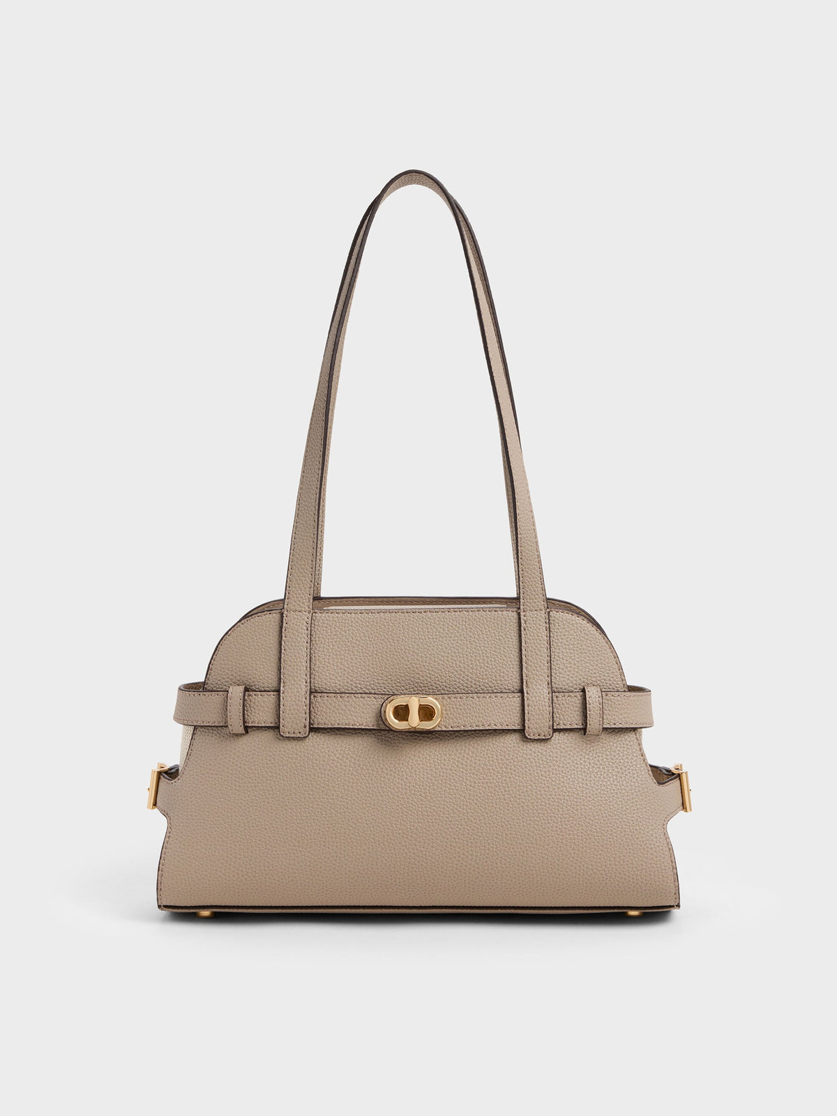 CHARLES & KEITH Best Seller / Aubrielle Belted Shoulder Bag - Taupe