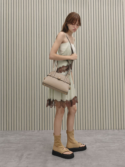 CHARLES & KEITH Best Seller / Aubrielle Belted Shoulder Bag - Taupe