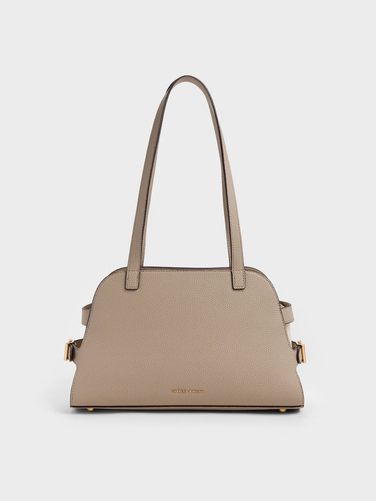 CHARLES & KEITH Best Seller / Aubrielle Belted Shoulder Bag - Taupe