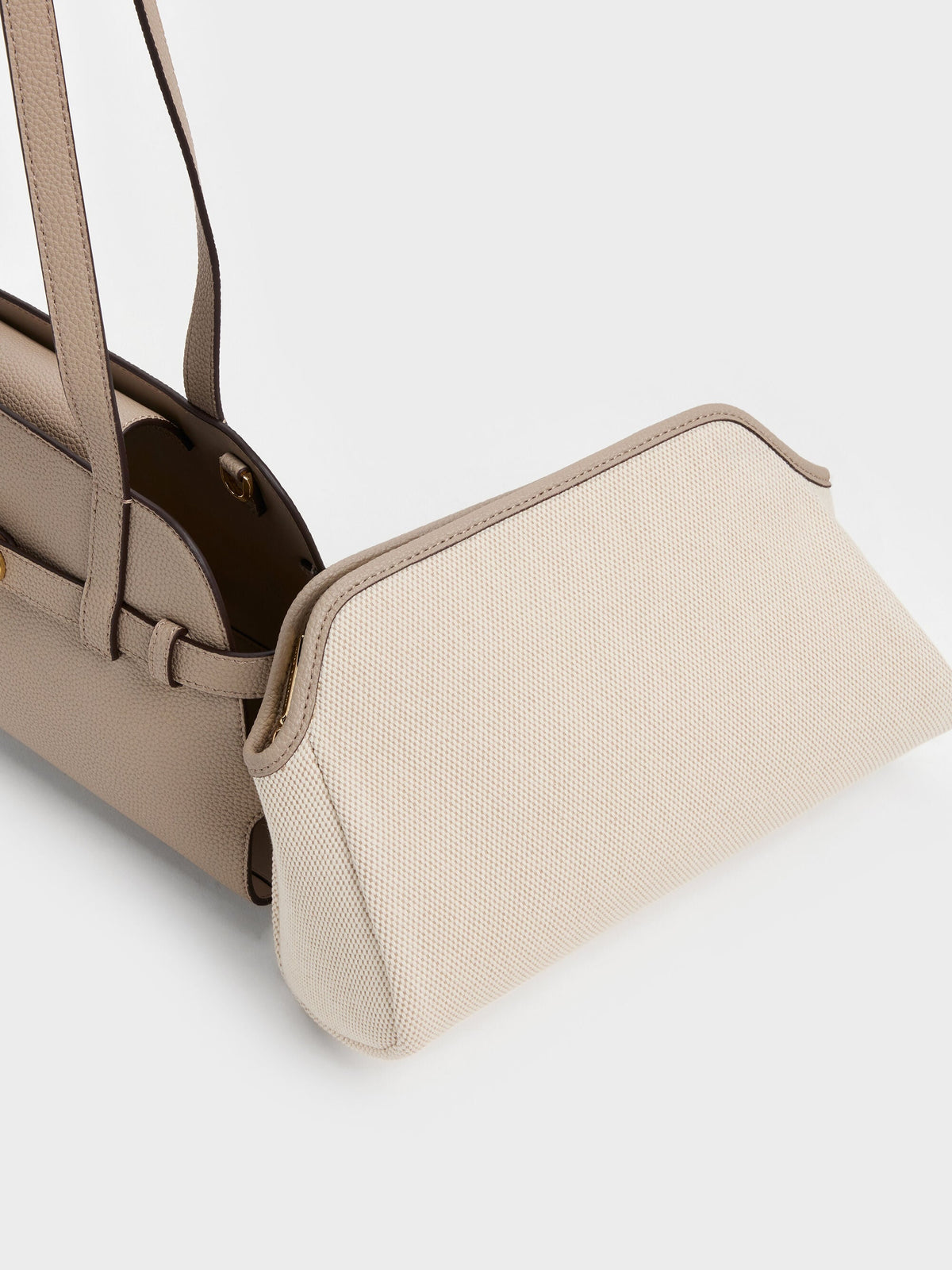 CHARLES & KEITH Best Seller / Aubrielle Belted Shoulder Bag - Taupe