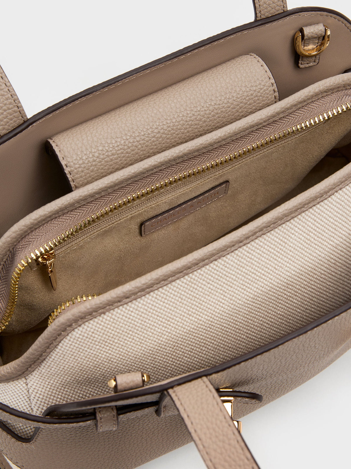 CHARLES & KEITH Best Seller / Aubrielle Belted Shoulder Bag - Taupe