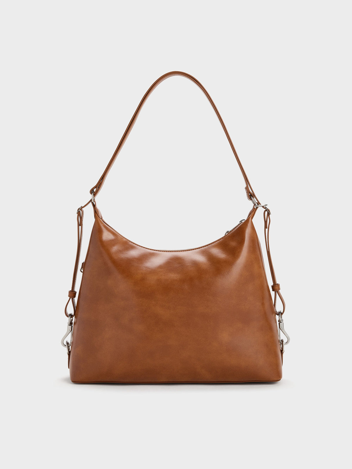 CHARLES & KEITH Value / Atwood Chain Convertible Hobo Bag - Distressed Tan