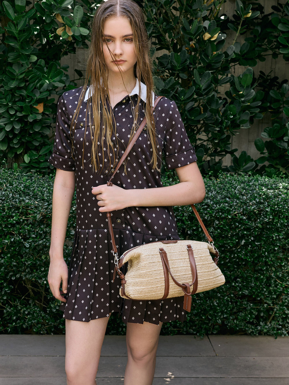 CHARLES & KEITH Great Value / Fergie Woven Bowling Bag - Multi