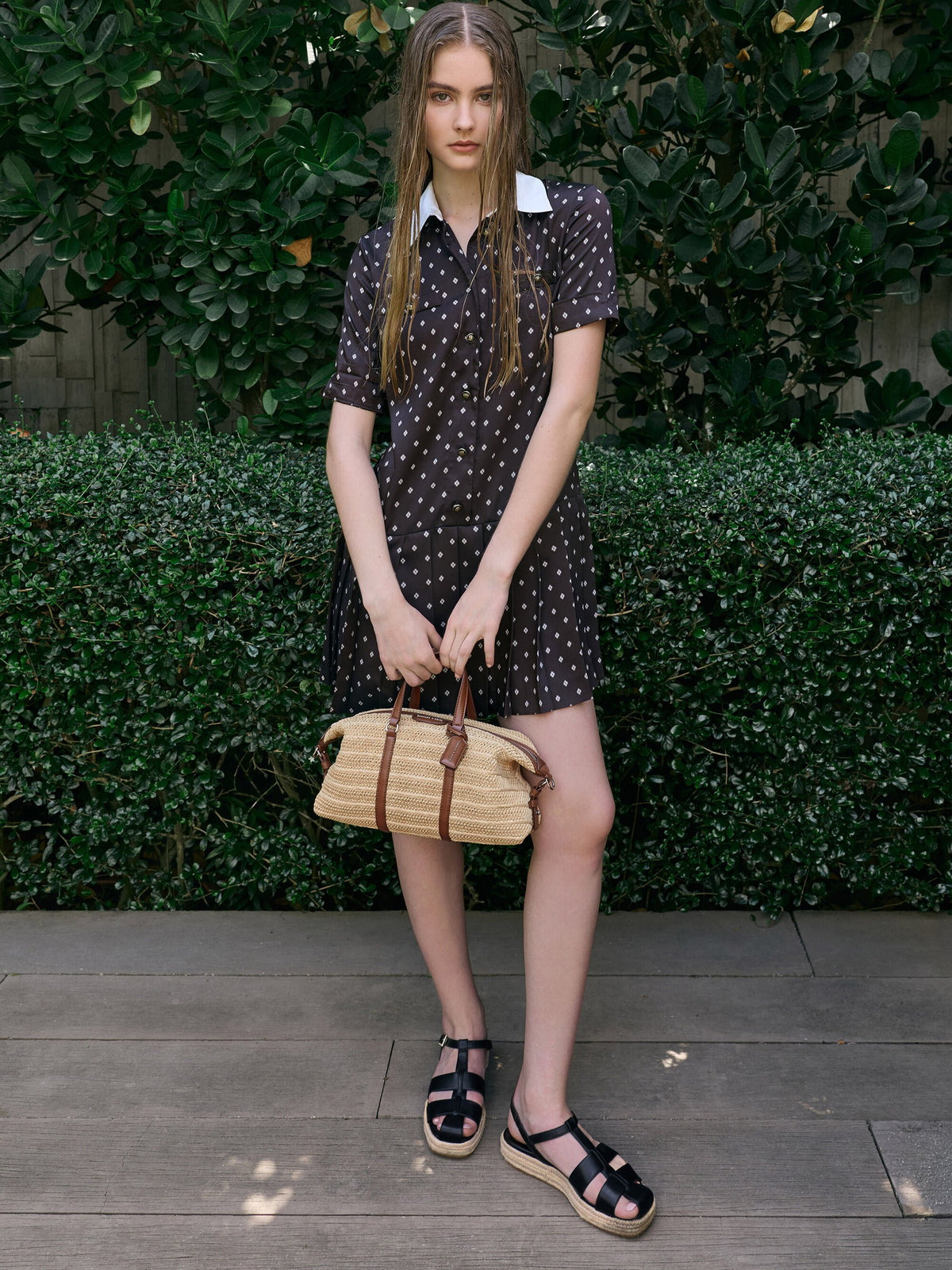CHARLES & KEITH Great Value / Fergie Woven Bowling Bag - Multi