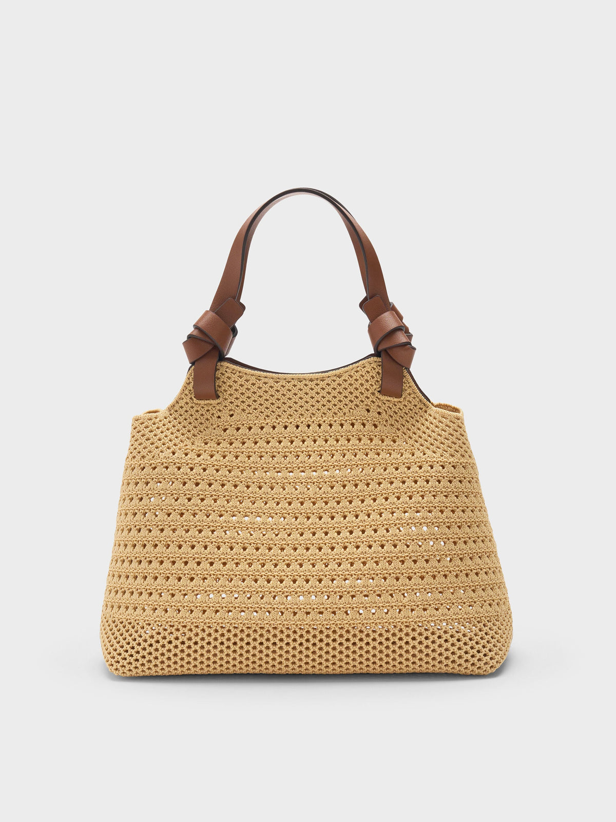 CHARLES & KEITH Quality / Mini Ida Knitted Tote Bag - Beige