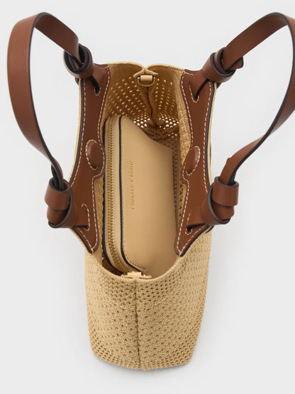 CHARLES & KEITH Quality / Mini Ida Knitted Tote Bag - Beige