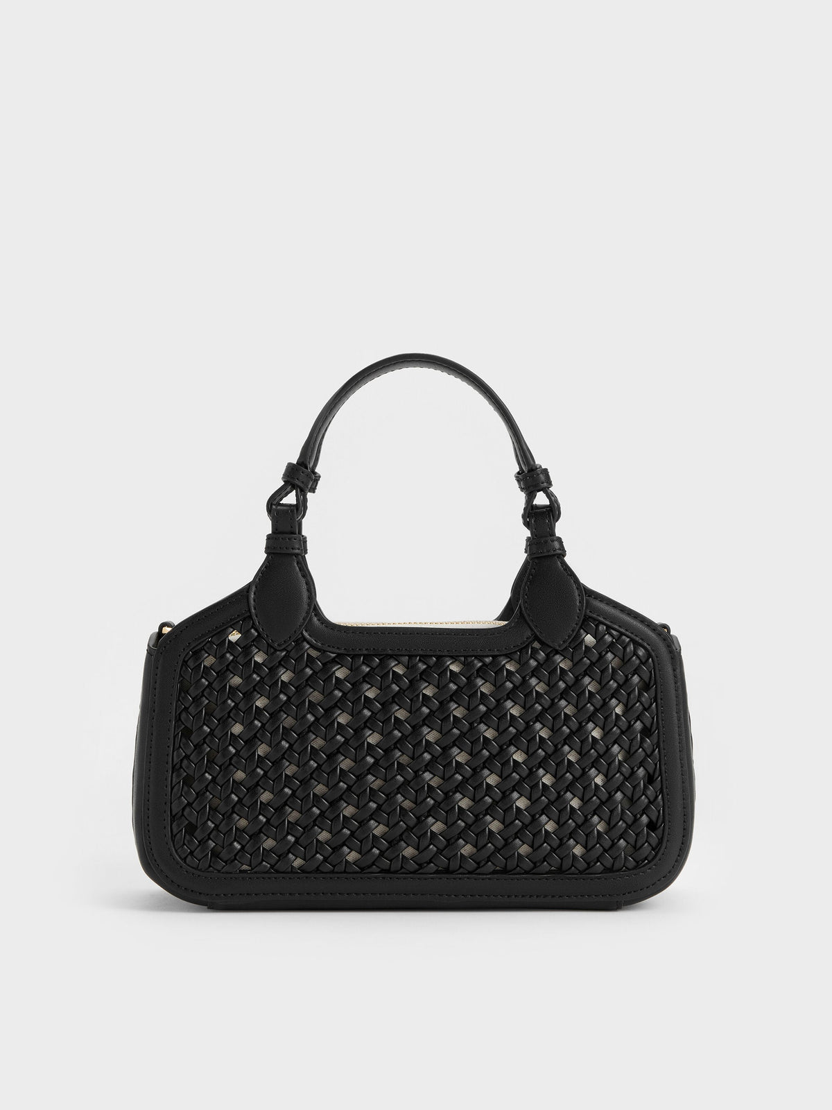 CHARLES & KEITH Customer Favorite / Mini Azure Woven Tote Bag - Black
