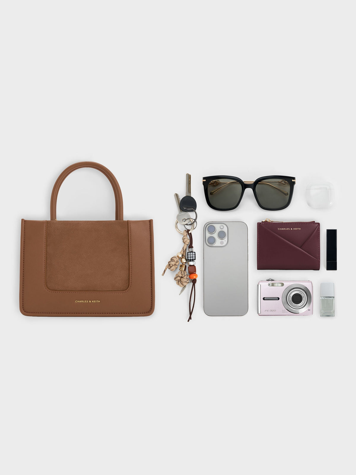 CHARLES & KEITH Sale / Mini Daylla Tote Bag - Mocha Brown