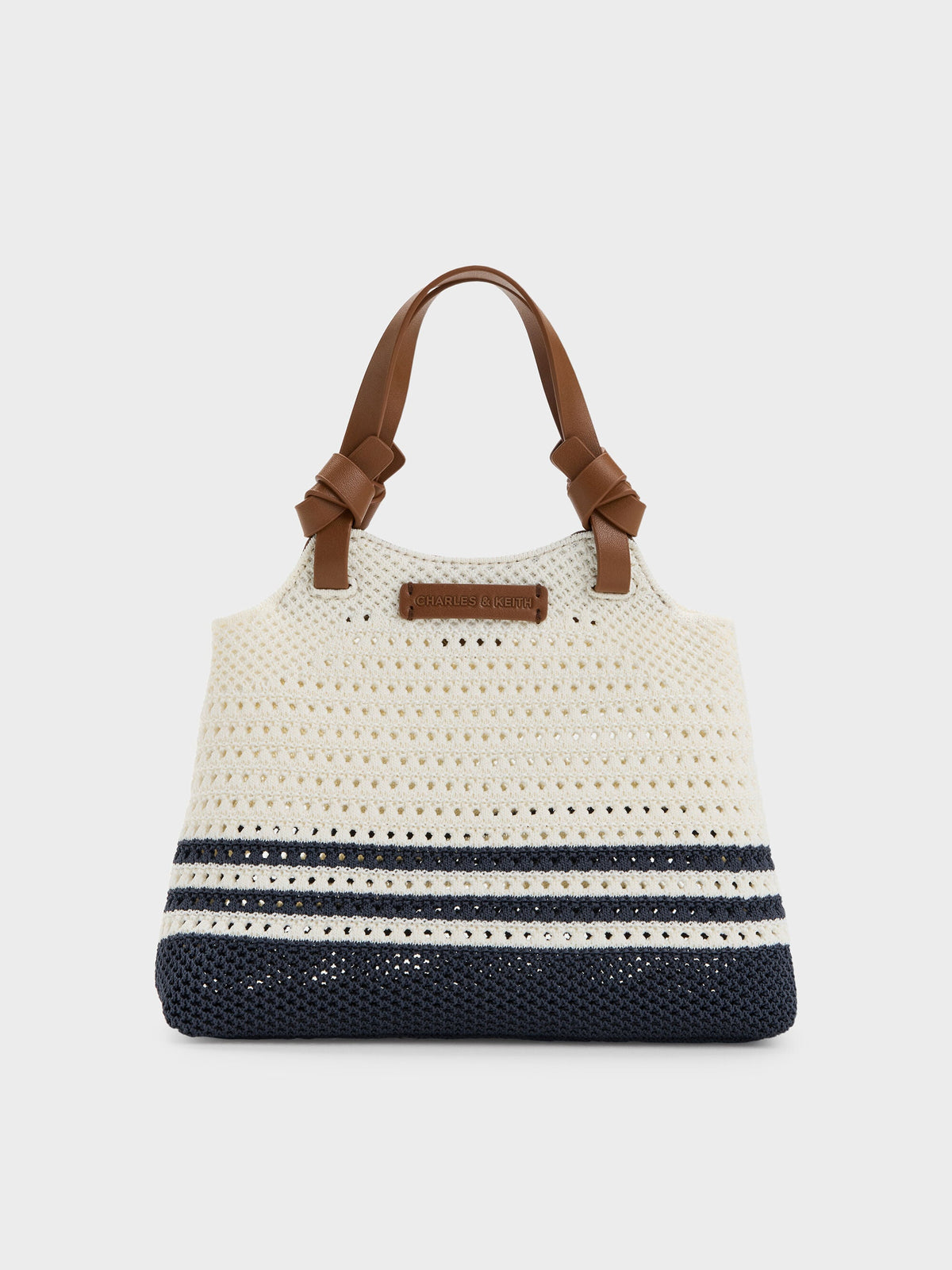 CHARLES & KEITH Best Seller / Mini Ida Striped Knitted Tote Bag - Multi