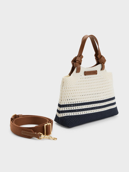 CHARLES & KEITH Best Seller / Mini Ida Striped Knitted Tote Bag - Multi