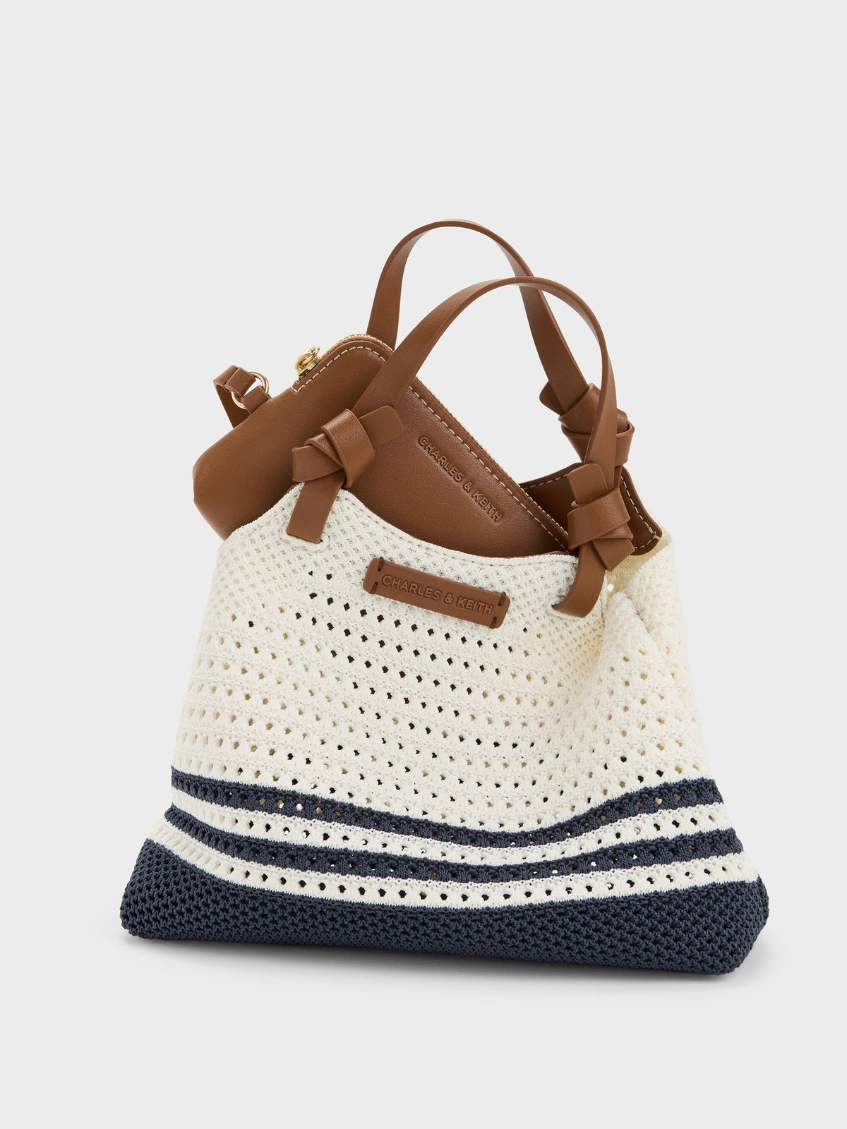 CHARLES & KEITH Best Seller / Mini Ida Striped Knitted Tote Bag - Multi