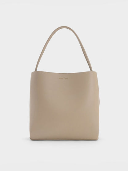 CHARLES & KEITH Top Pick / Leia Tote Bag - Taupe