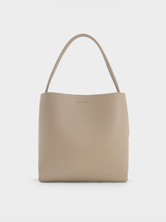 CHARLES & KEITH Top Pick / Leia Tote Bag - Taupe