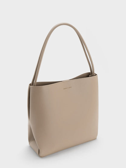 CHARLES & KEITH Top Pick / Leia Tote Bag - Taupe