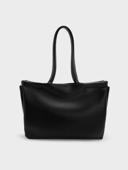 CHARLES & KEITH Sale / XL Zephyr Tassel Tote Bag - Black