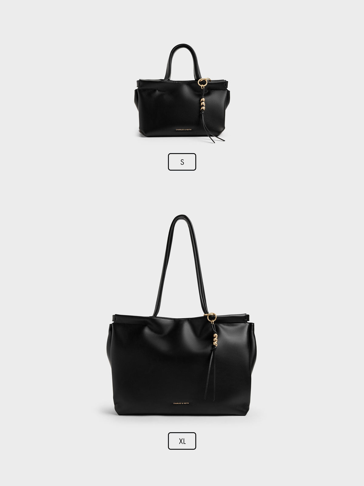CHARLES & KEITH Sale / XL Zephyr Tassel Tote Bag - Black
