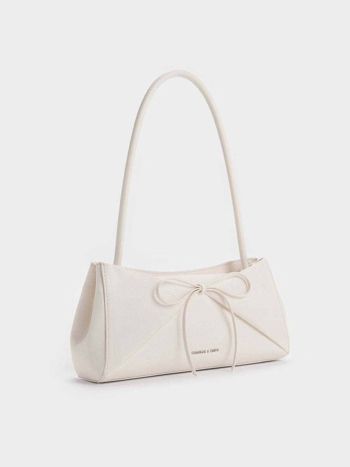 CHARLES & KEITH Recommended / Hazel Bow Panelled Shoulder Bag - Cream