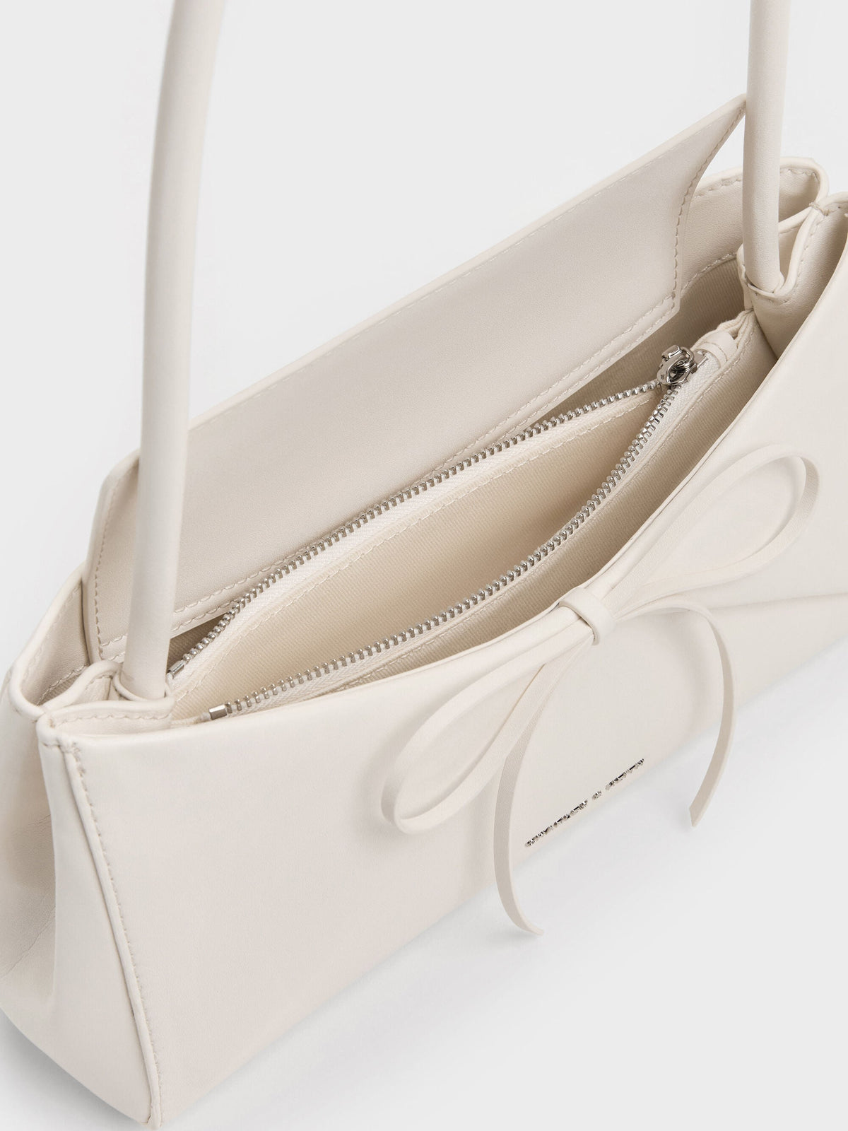 CHARLES & KEITH Recommended / Hazel Bow Panelled Shoulder Bag - Cream