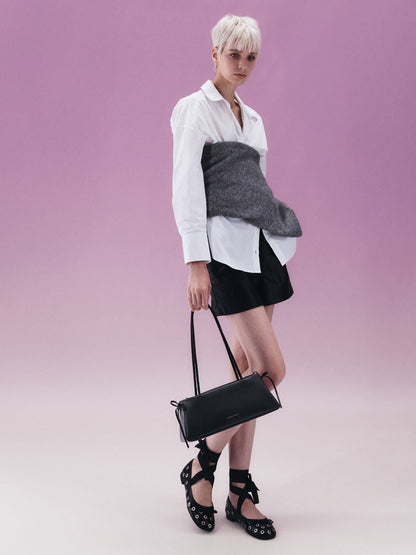 CHARLES & KEITH Great Value / Hazel Bow Shoulder Bag - Noir