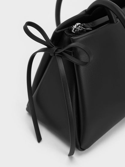 CHARLES & KEITH Great Value / Hazel Bow Shoulder Bag - Noir