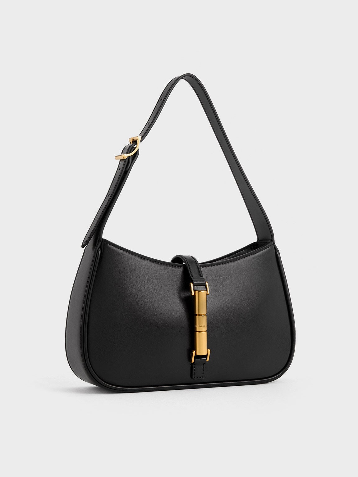 CHARLES & KEITH Best Price / Cesia Metallic-Accent Shoulder Bag - Black