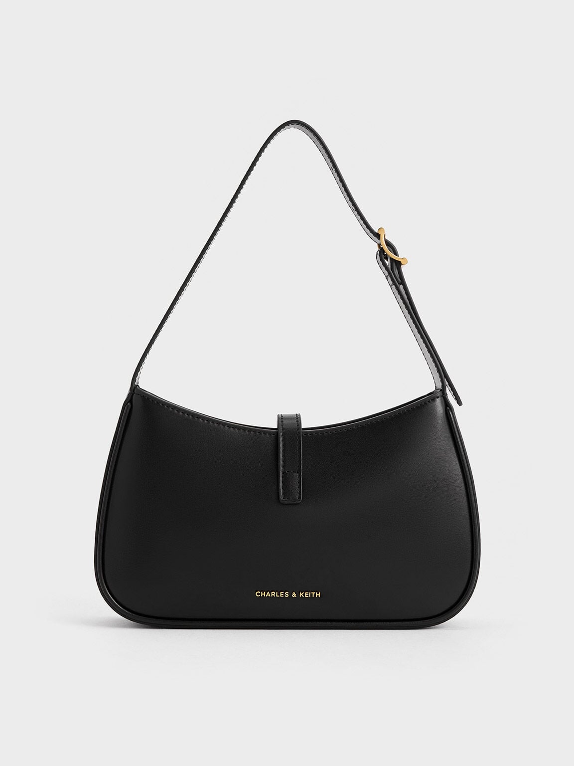 CHARLES & KEITH Best Price / Cesia Metallic-Accent Shoulder Bag - Black