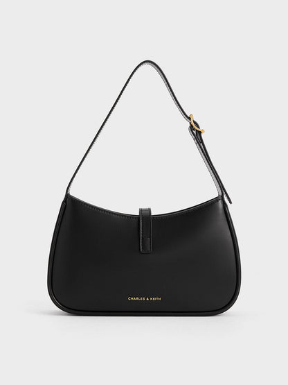 CHARLES & KEITH Best Price / Cesia Metallic-Accent Shoulder Bag - Black