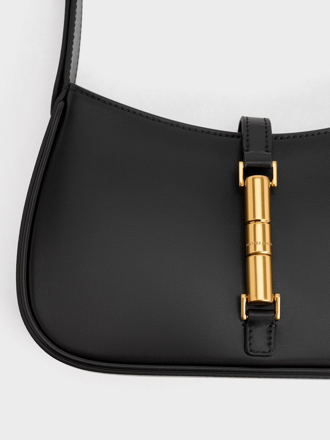 CHARLES & KEITH Best Price / Cesia Metallic-Accent Shoulder Bag - Black