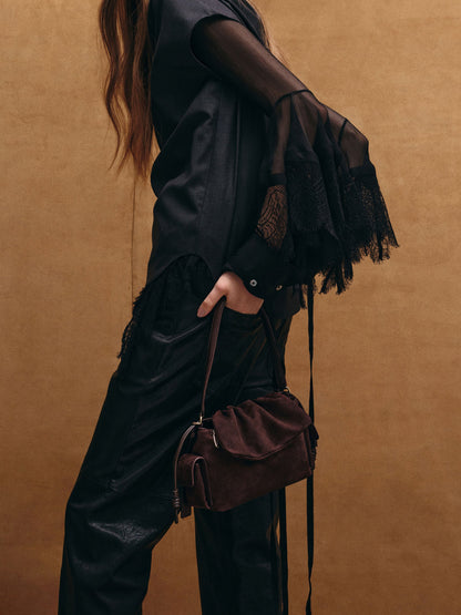 CHARLES & KEITH Signature / Khai Ruched Top Handle Bag - Espresso Brown
