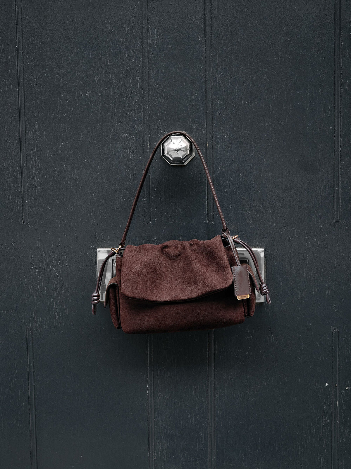 CHARLES & KEITH Signature / Khai Ruched Top Handle Bag - Espresso Brown
