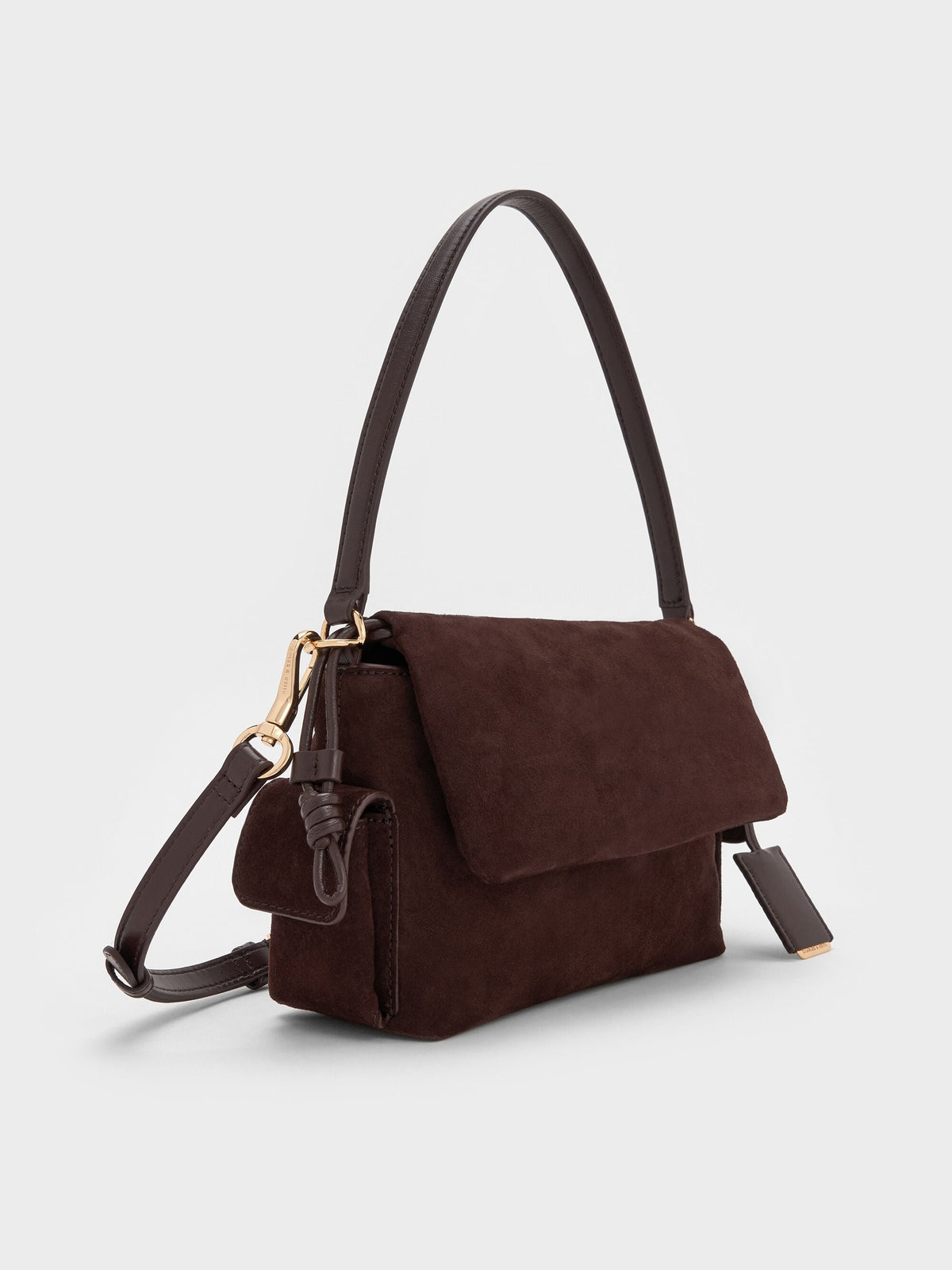 CHARLES & KEITH Signature / Khai Ruched Top Handle Bag - Espresso Brown