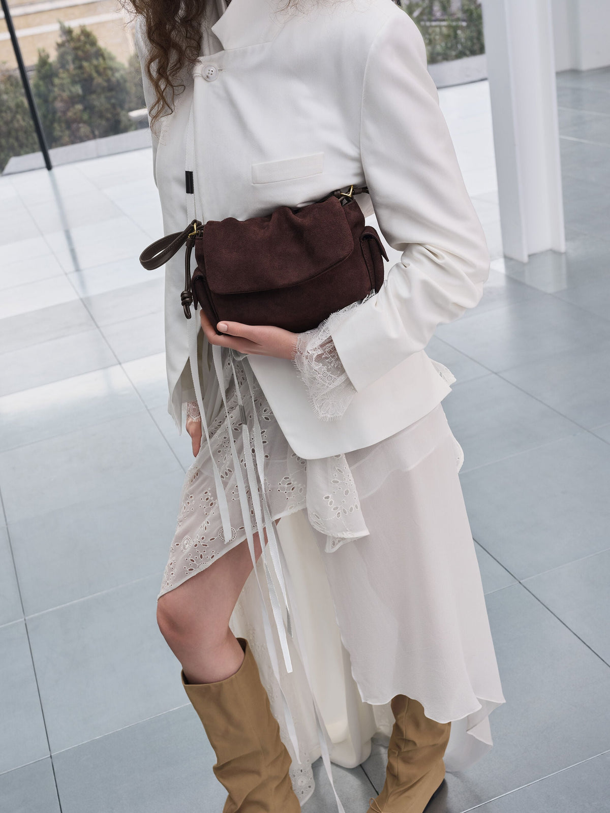 CHARLES & KEITH Signature / Khai Ruched Top Handle Bag - Espresso Brown