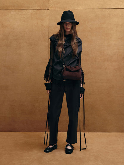 CHARLES & KEITH Signature / Khai Ruched Top Handle Bag - Espresso Brown