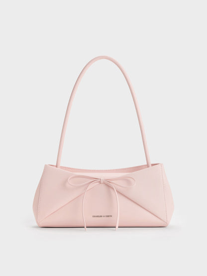 CHARLES & KEITH Great Value / Hazel Bow Panelled Shoulder Bag - Soft Pink