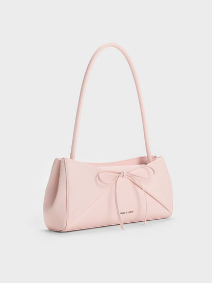 CHARLES & KEITH Great Value / Hazel Bow Panelled Shoulder Bag - Soft Pink