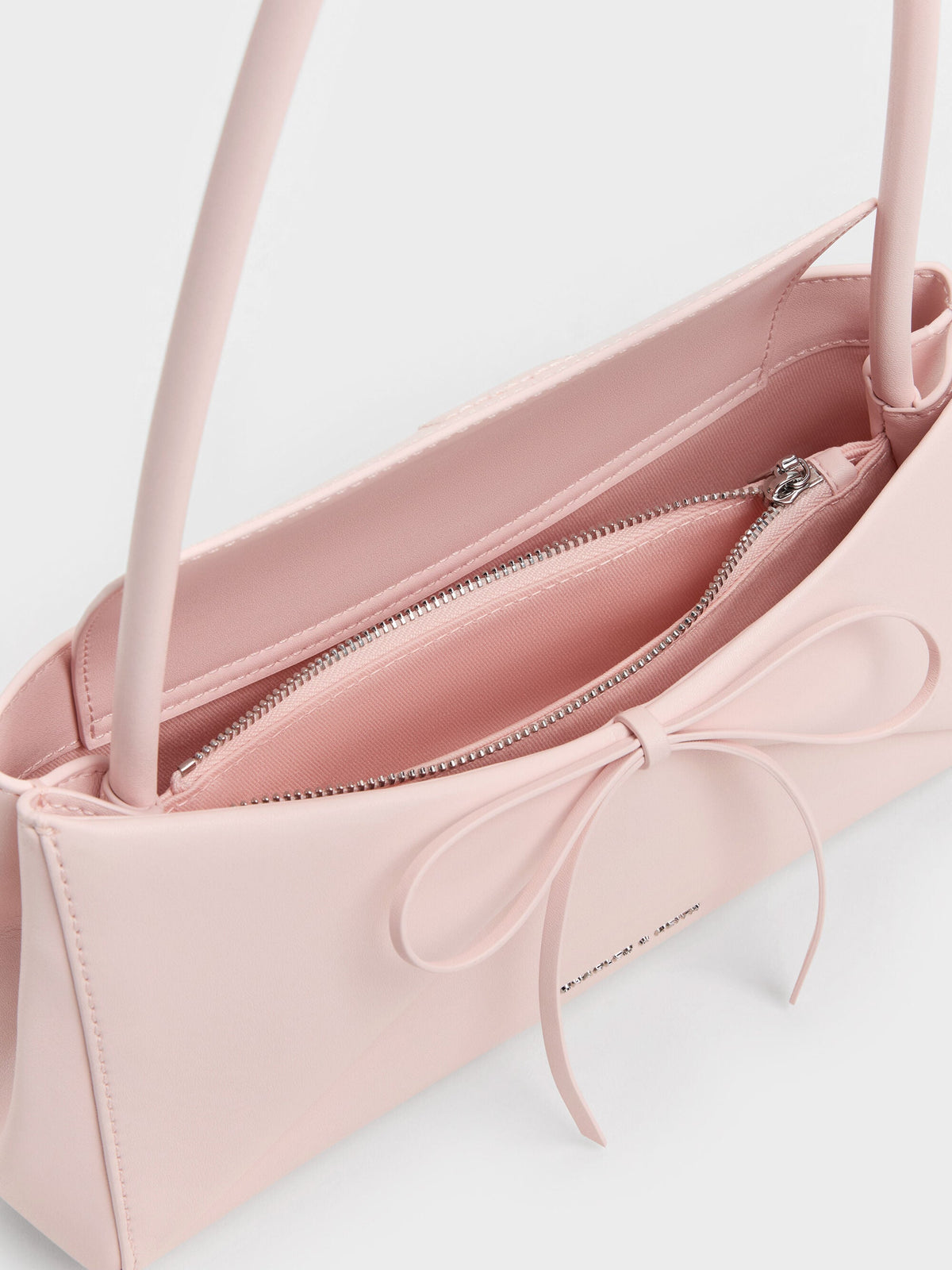 CHARLES & KEITH Great Value / Hazel Bow Panelled Shoulder Bag - Soft Pink