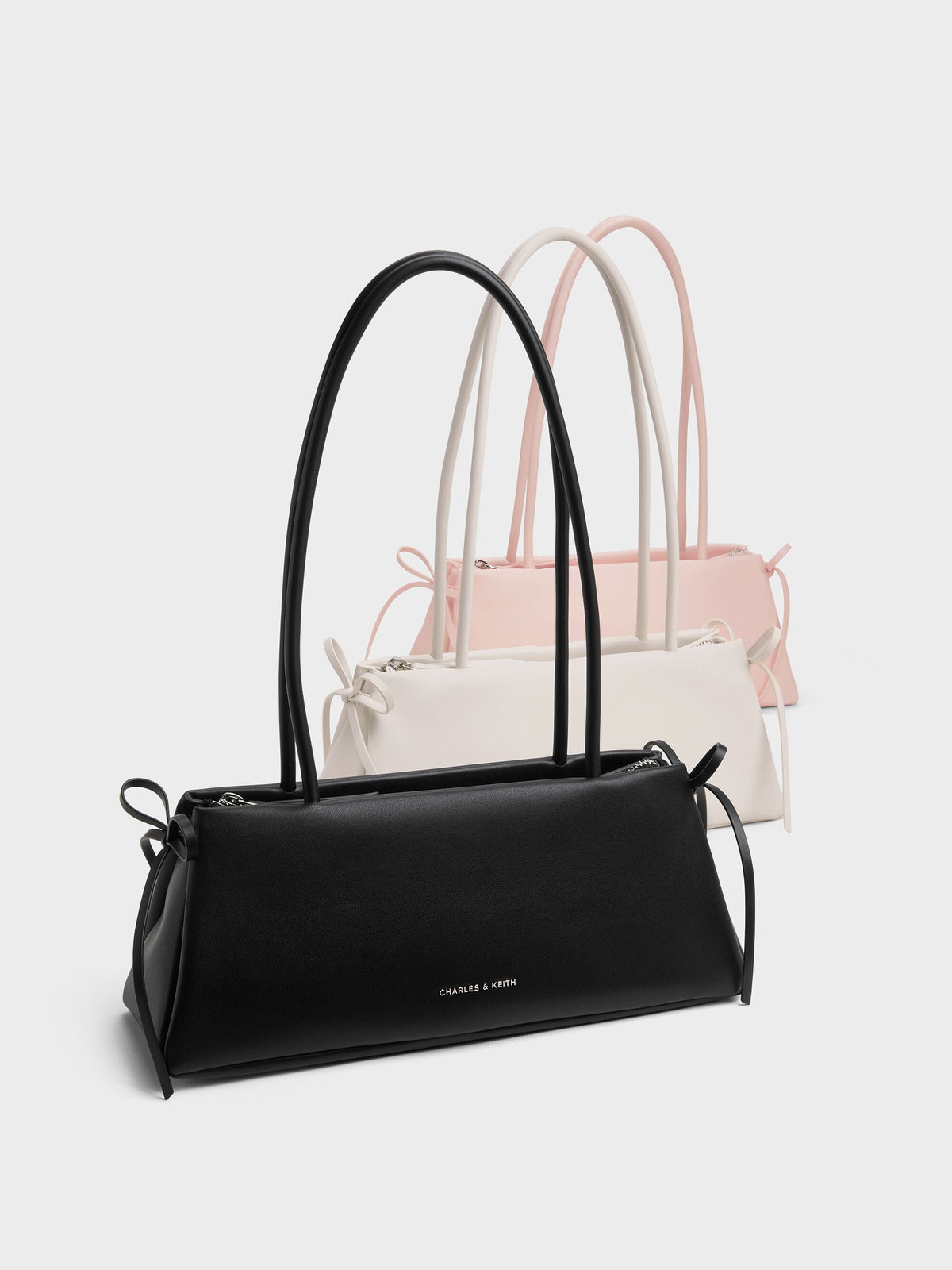 CHARLES & KEITH Premium / Hazel Bow Shoulder Bag - Soft Pink