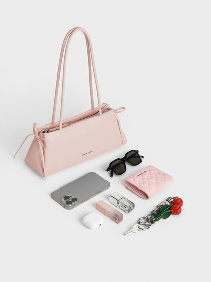 CHARLES & KEITH Premium / Hazel Bow Shoulder Bag - Soft Pink