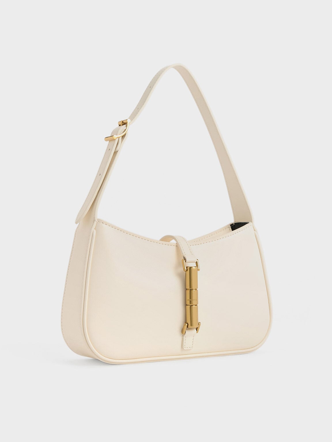 CHARLES & KEITH Best Price / Cesia Metallic-Accent Shoulder Bag - Cream