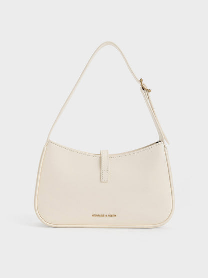 CHARLES & KEITH Best Price / Cesia Metallic-Accent Shoulder Bag - Cream