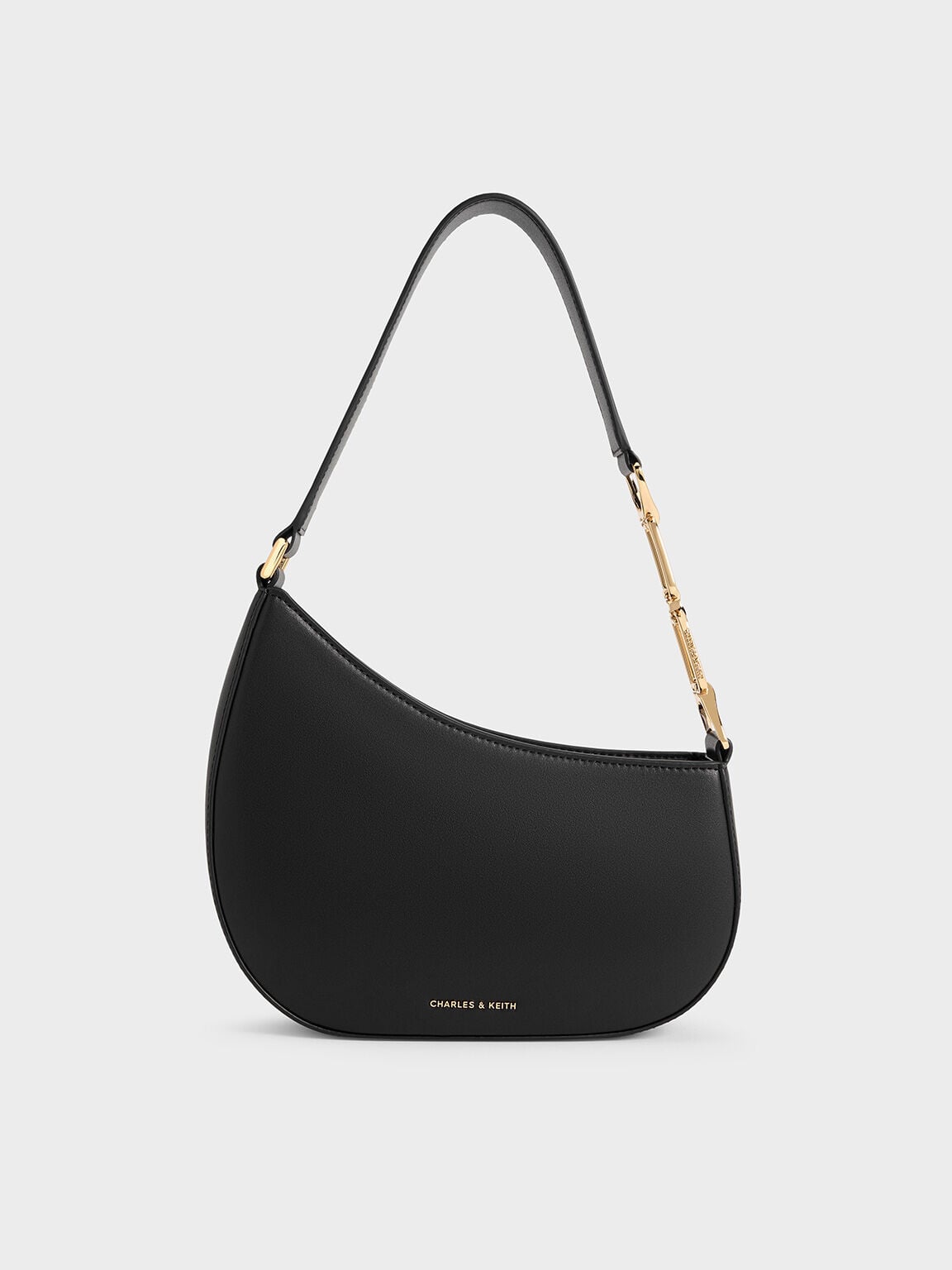 CHARLES & KEITH Top Pick / Agatha Chain-Strap Shoulder Bag - Black