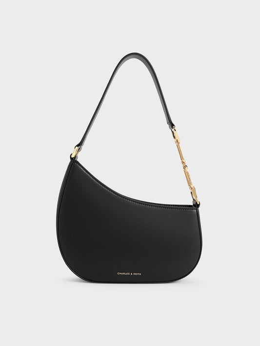CHARLES & KEITH Top Pick / Agatha Chain-Strap Shoulder Bag - Black