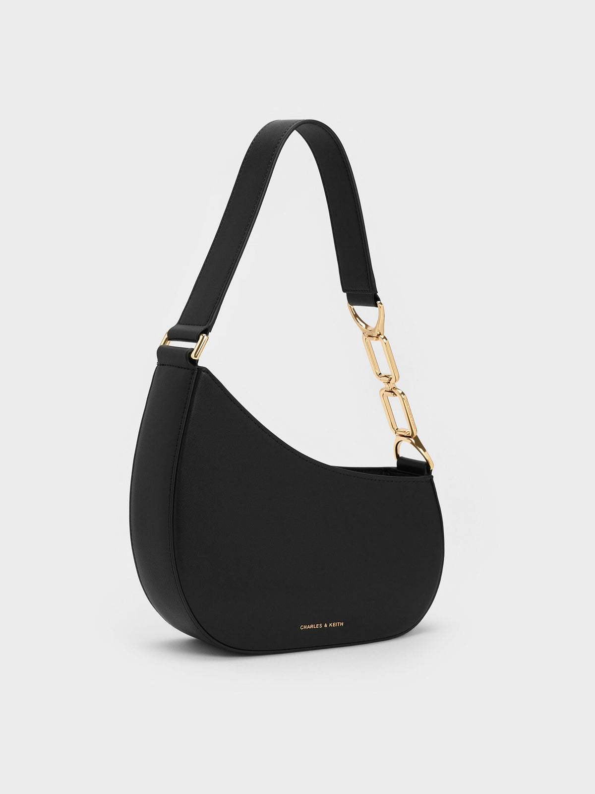 CHARLES & KEITH Top Pick / Agatha Chain-Strap Shoulder Bag - Black