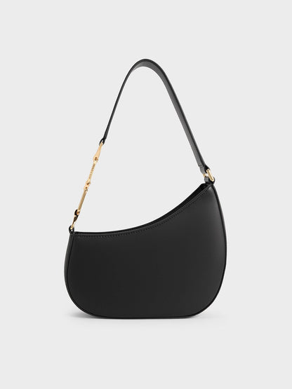 CHARLES & KEITH Top Pick / Agatha Chain-Strap Shoulder Bag - Black