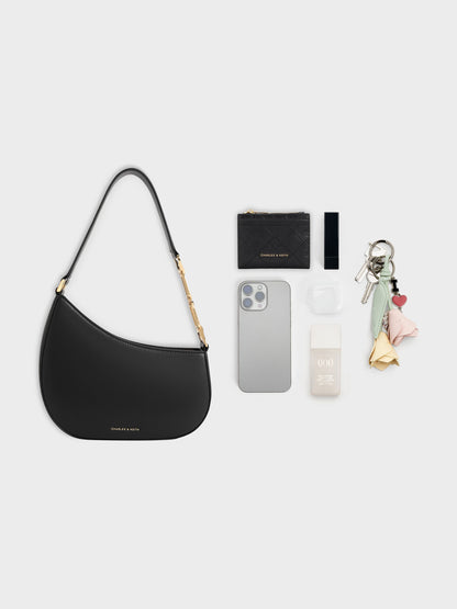 CHARLES & KEITH Top Pick / Agatha Chain-Strap Shoulder Bag - Black