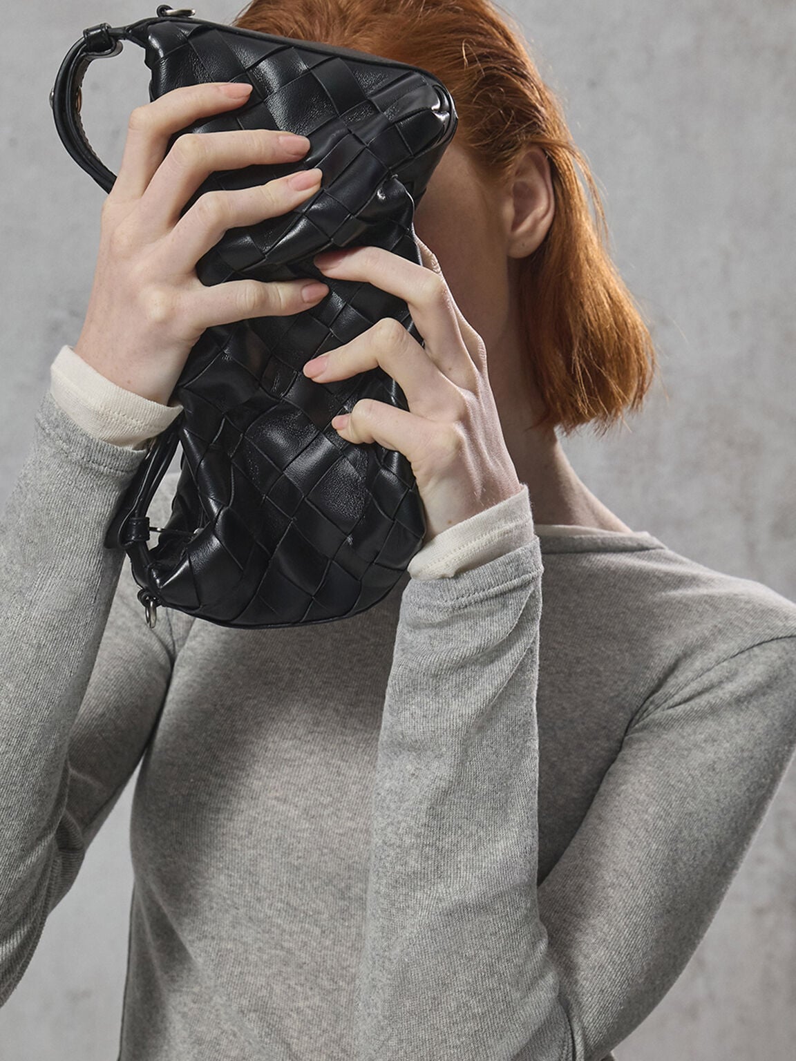 CHARLES & KEITH Special Offer / Ivette Woven Shoulder Bag - Noir