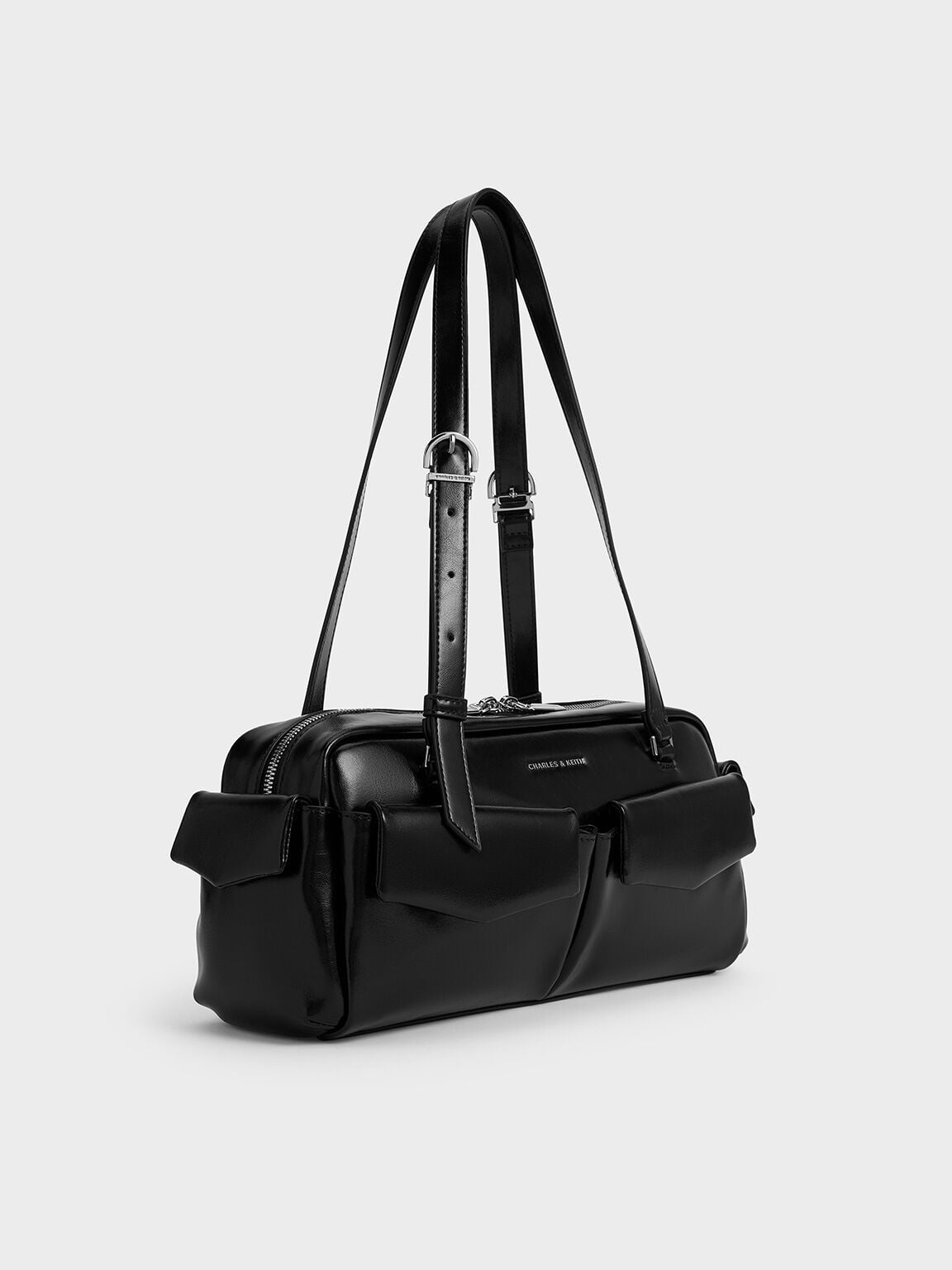 CHARLES & KEITH Sale / Rachel Multi-Pocket Shoulder Bag - Noir
