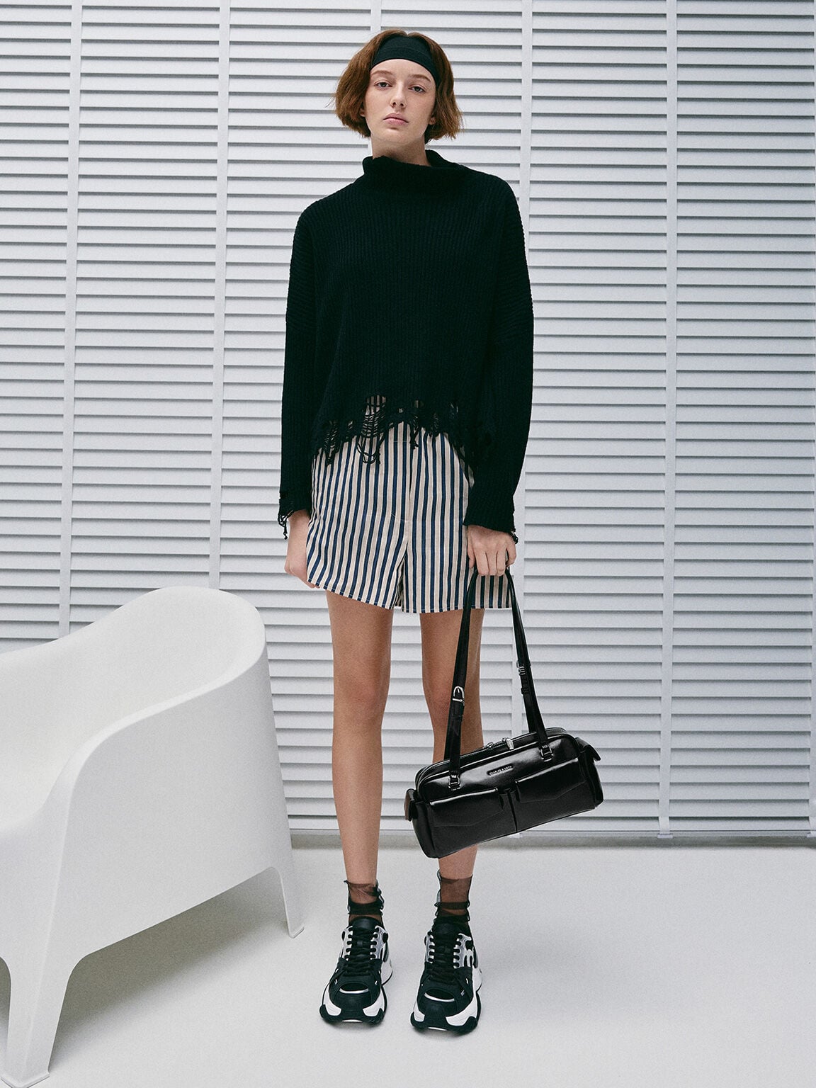 CHARLES & KEITH Sale / Rachel Multi-Pocket Shoulder Bag - Noir