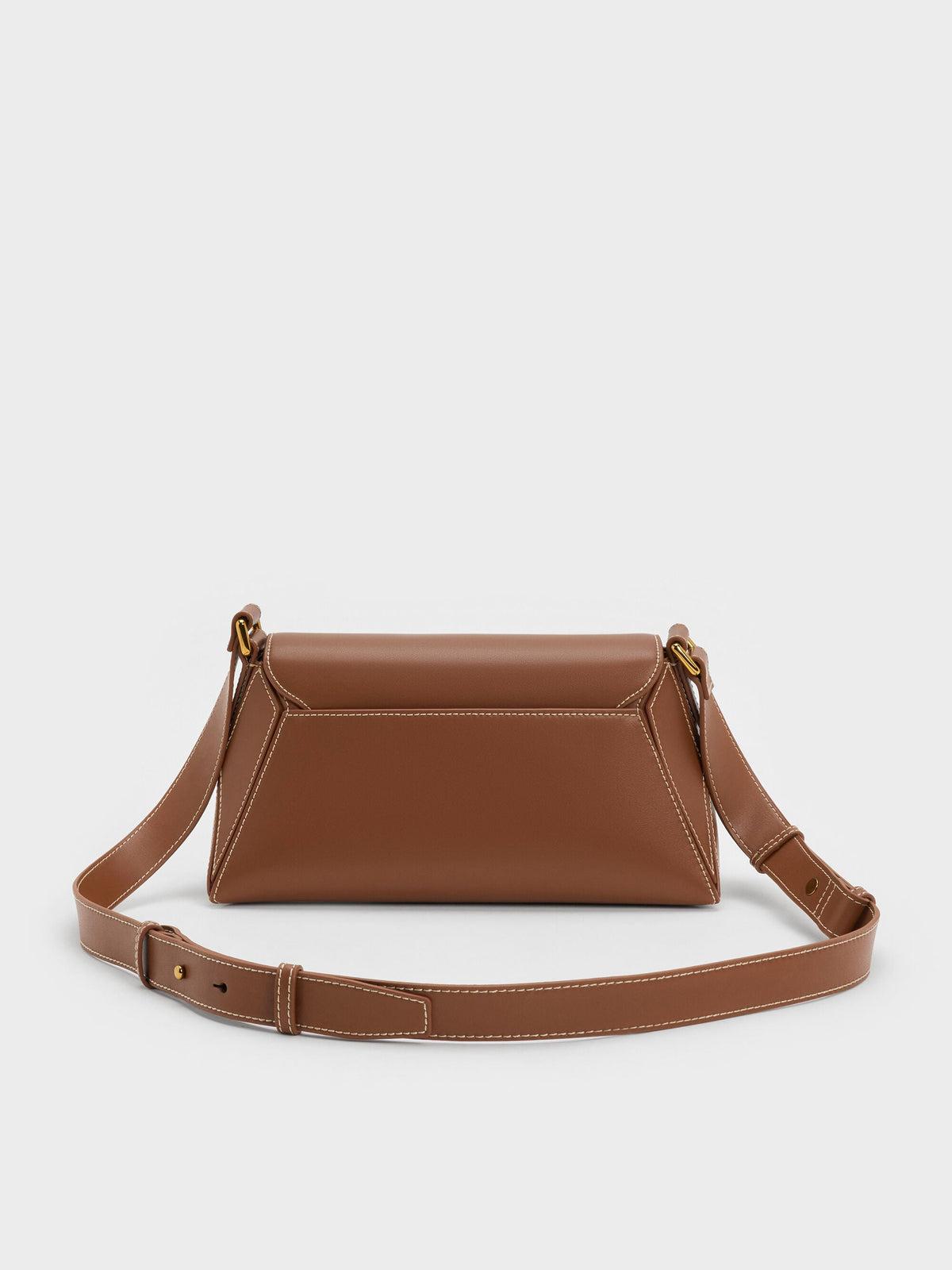 CHARLES & KEITH Smart Buy / Nasrin Geometric Shoulder Bag - Chocolate