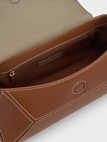 CHARLES & KEITH Smart Buy / Nasrin Geometric Shoulder Bag - Chocolate
